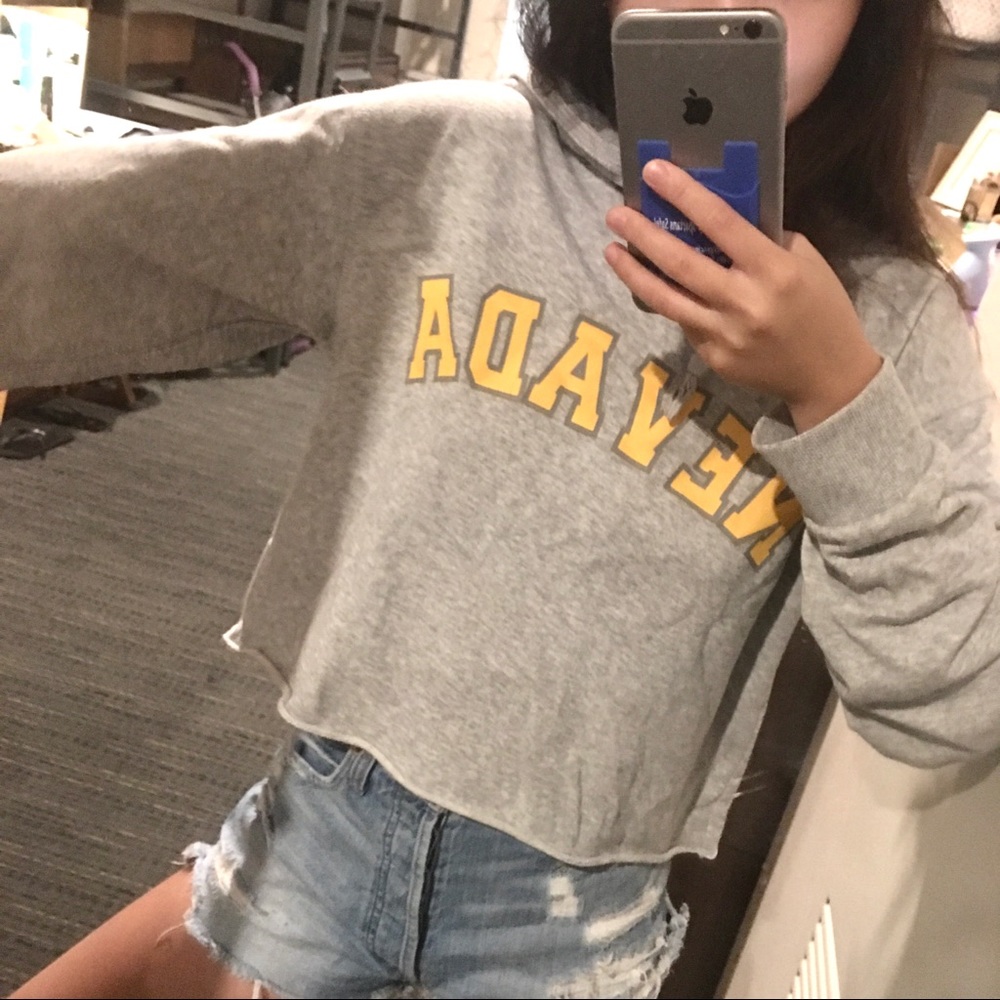 bershka Nevada print cropped hoodie!